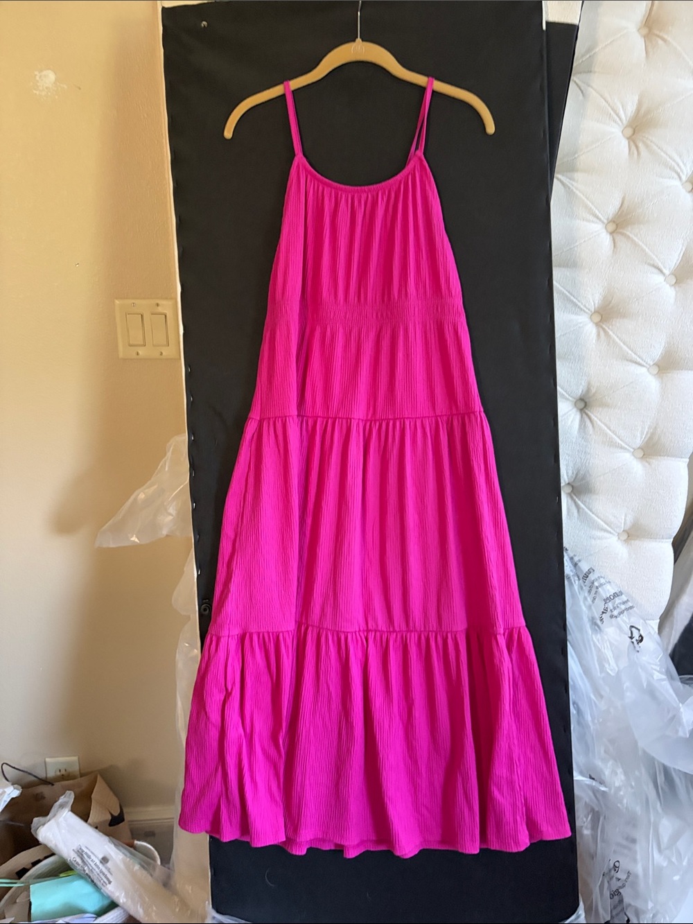Old Navy Bright Fuchsia Ribbed Maxi Dress